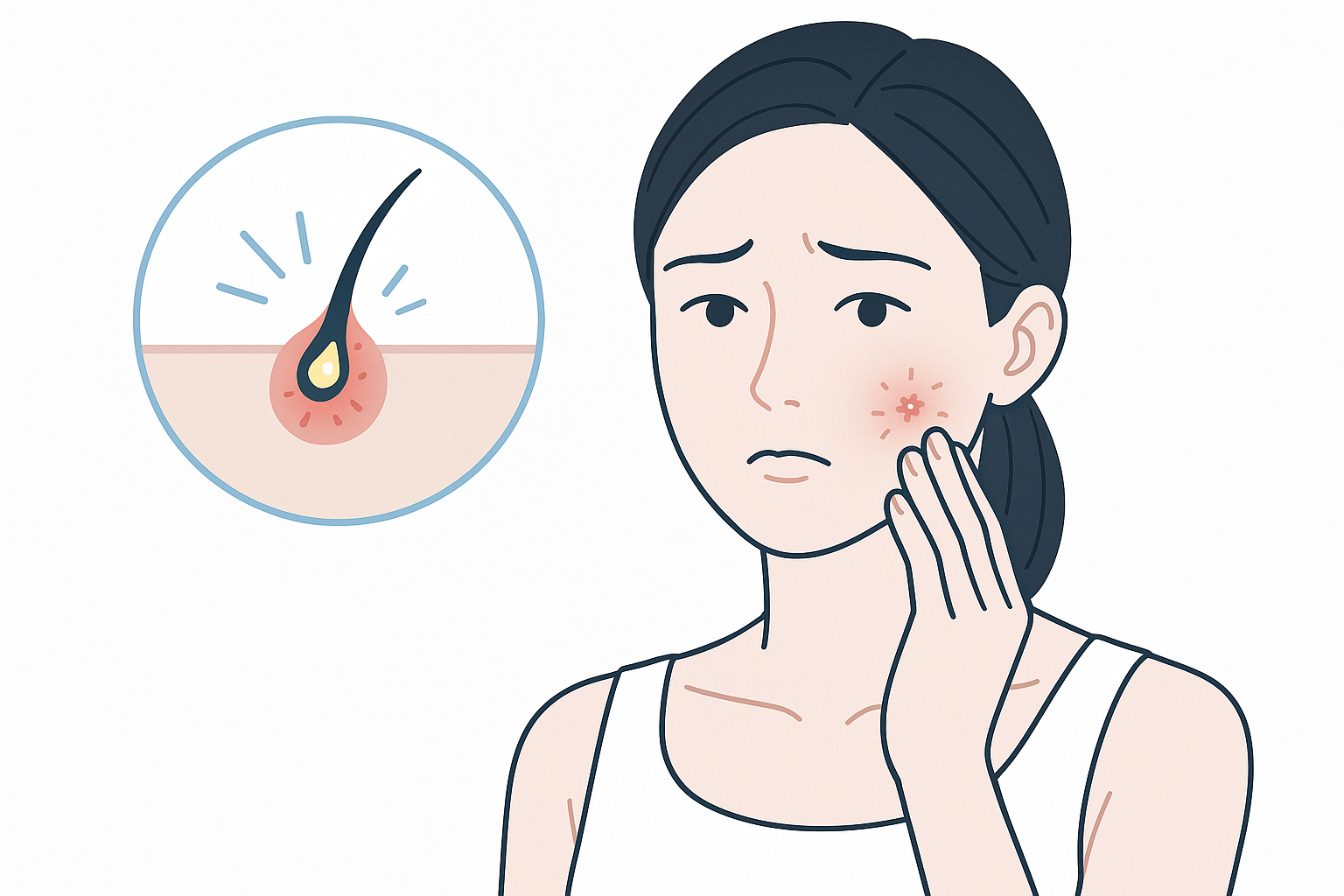 医療脱毛後にできる毛嚢炎の原因と対策